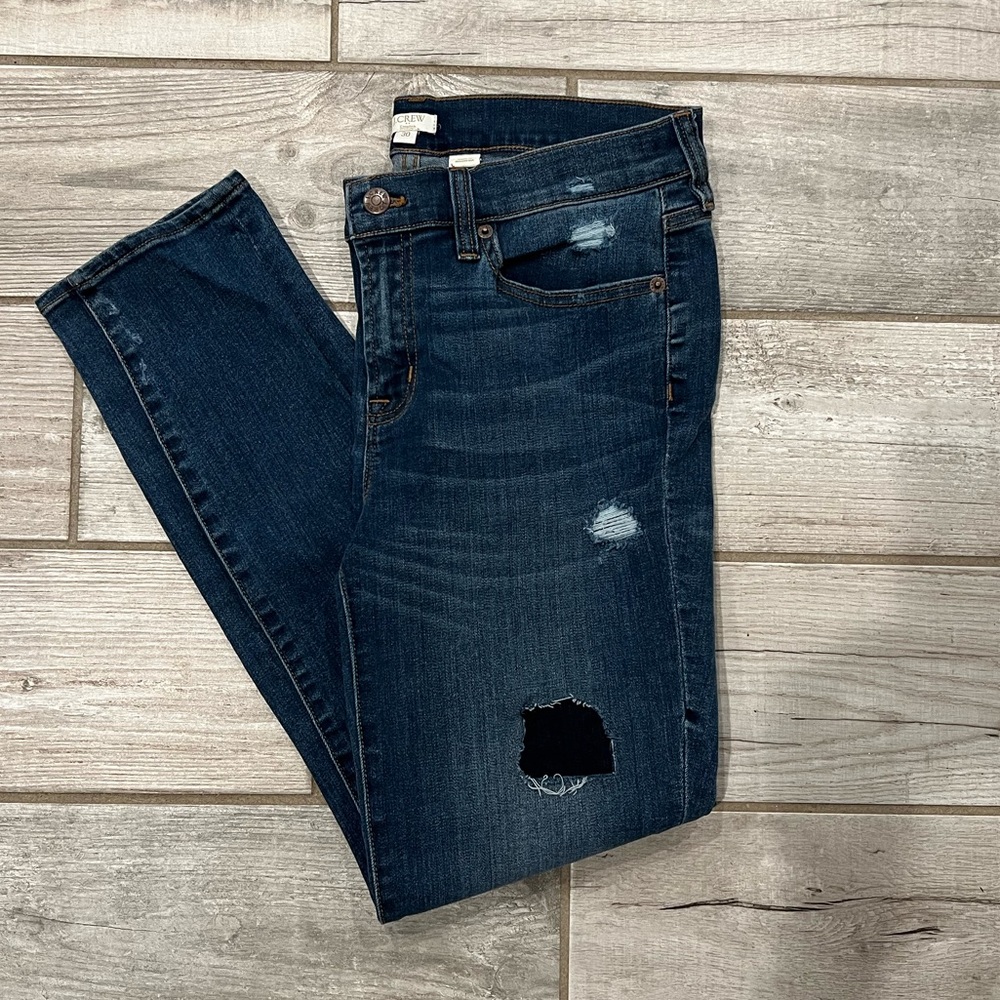 J.Crew patch slightly distressed jeans